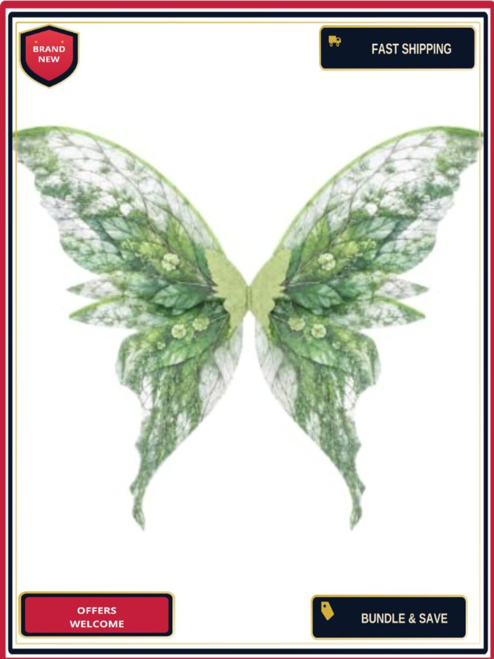 Fairy Wings Organza Butterfly Elf Costume Halloween Cosplay Accessory